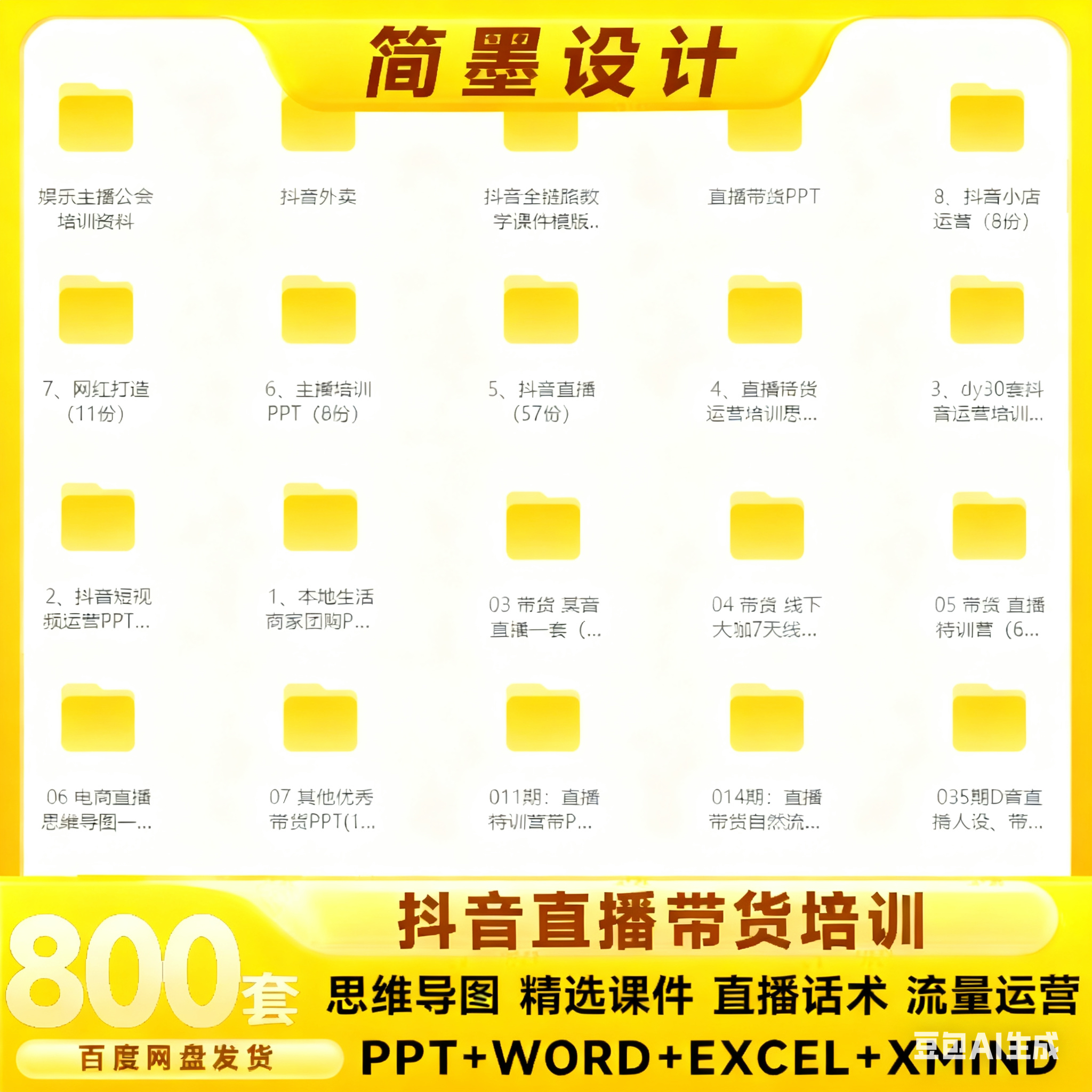 抖音直播培训带货短视频小店铺运营PPT成品方案话术销售思维导图