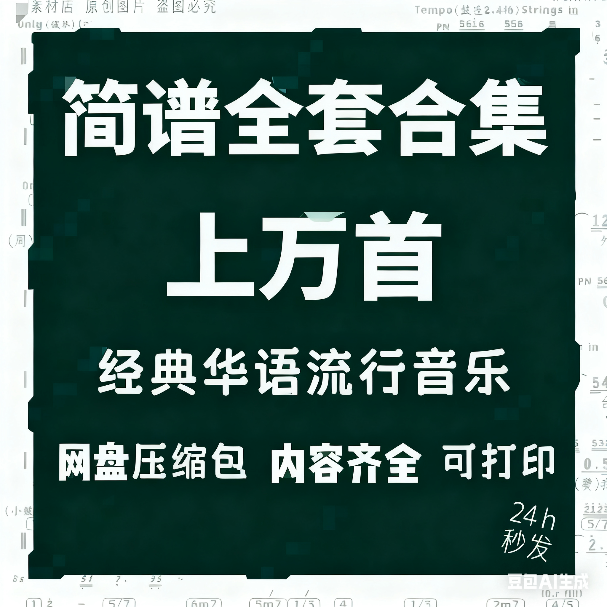 简谱数字功能谱钢琴高清全套经典华语流行音乐和弦即兴弹唱