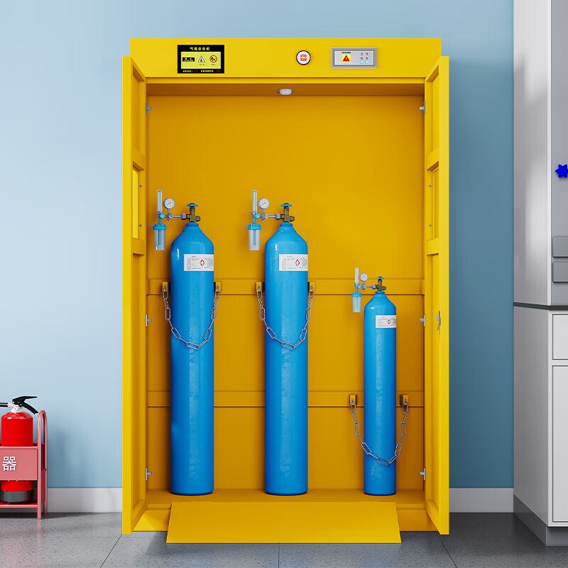 全钢防爆气瓶柜安全柜实验室双瓶煤气罐乙炔氮气氢气体钢瓶储存柜