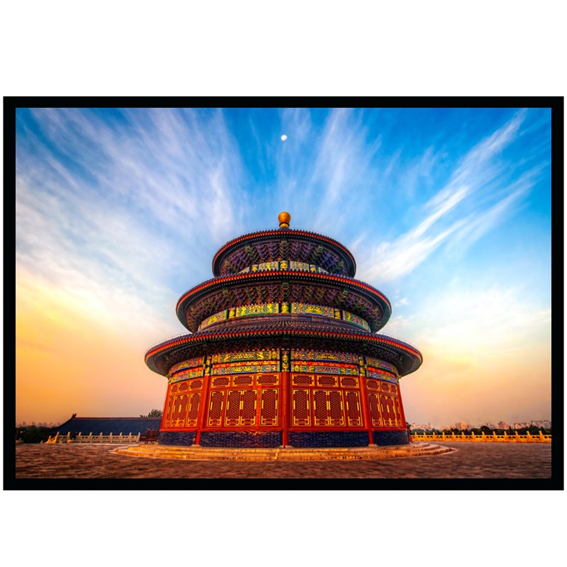 中国名胜古迹地标性建筑风景海报北京上海国内景点客厅挂画装饰画