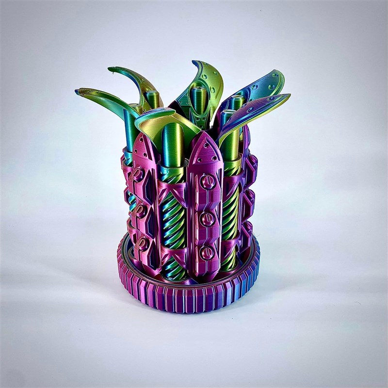 3D打印可活动旋转机关齿轮盒万花筒机械朋克机械解压玩具
