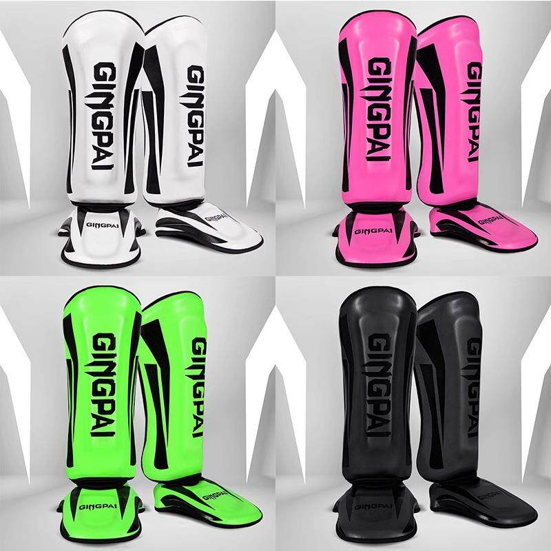 泰拳护腿拳击散打训练护脚踝连脚背面搏击护胫格斗跆拳道护脚板厚