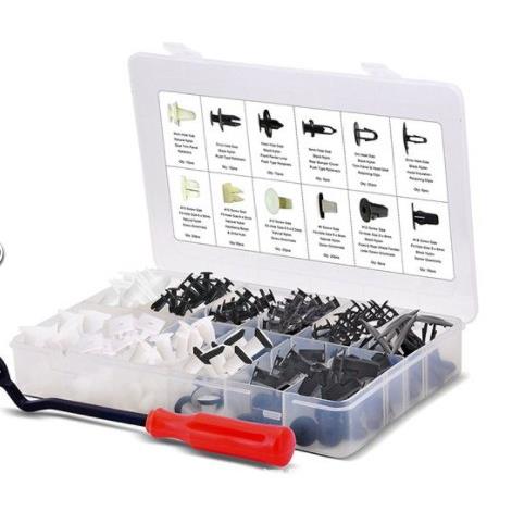 外贸汽车快丝座盒装卡扣卡子组合+起子套装