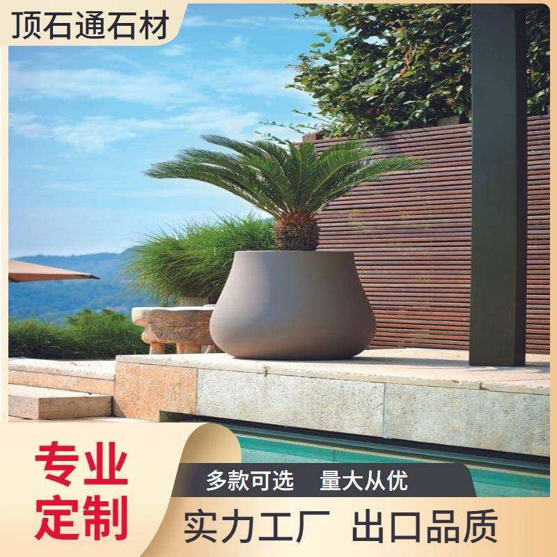 十年欧式简约水泥花盆磨砂仿石头花盆加厚环保大口径GRC花箱