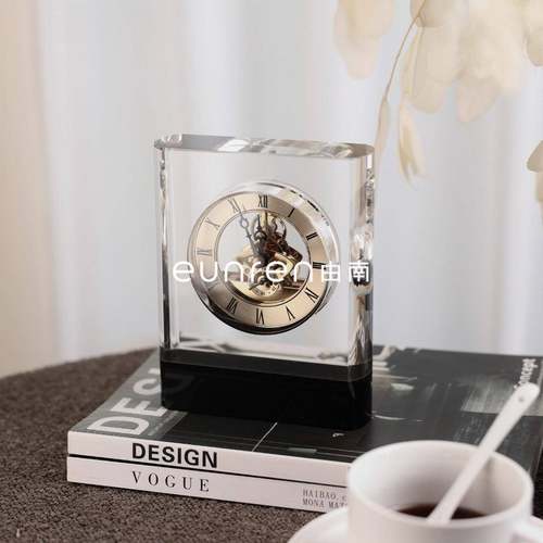 中古轻奢创意家用座钟台钟样板间客厅办公桌面现代简约机械装饰钟