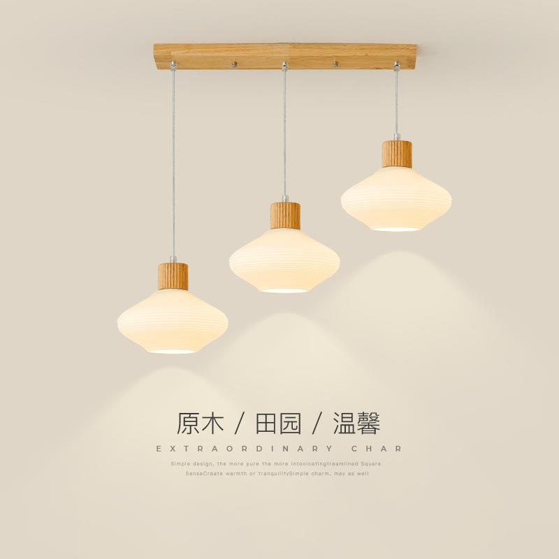 餐厅吊灯原木田园风餐桌吧台灯北欧现代简约创意个性led卧室灯具