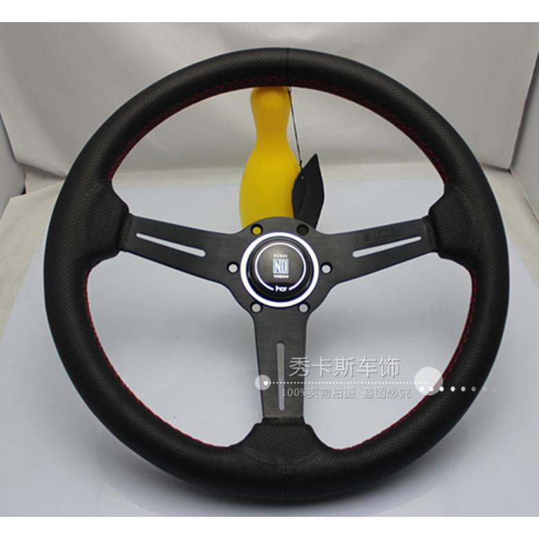 14寸仿赛车方向盘Nardi改装方向盘真皮方向盘现货