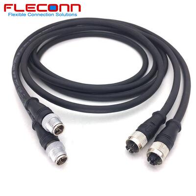 M12X型编码8P连接器8PIN8芯公头转母头Gigabit超高速以太网线