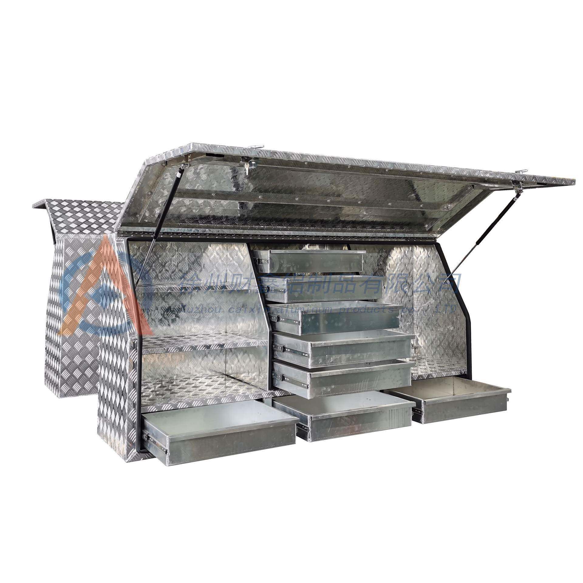 铝合金加厚花纹铝板重量型皮卡车卡蓬工具箱抽屉嵌入式收纳