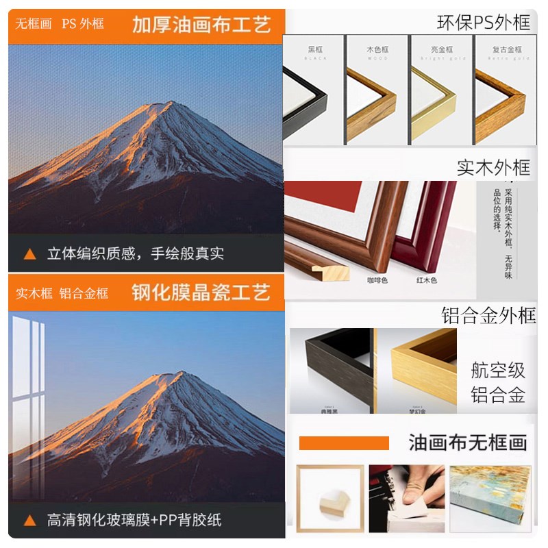 定制装饰画有框挂画订做来图定做放大高清微喷油画布酒店工装壁画图片