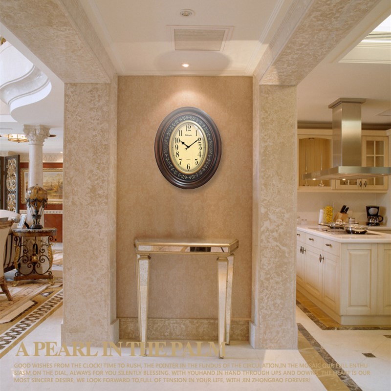 威灵顿高档实木挂钟美式挂钟客厅欧式壁钟复古表客厅仿古挂钟别墅