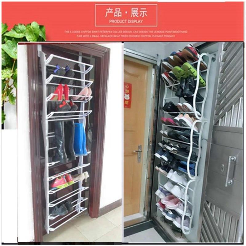 门后鞋架自粘鞋柜挂钩创意门口门上挂墙墙壁挂式双层二层吸盘安装