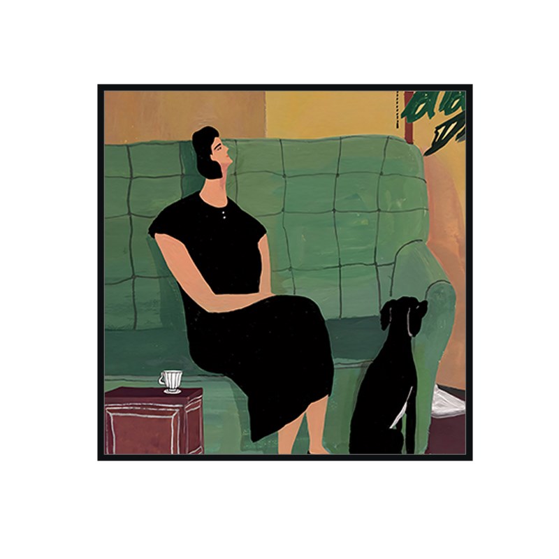 中古风客厅装饰画复古抽象人物卧室餐厅墙壁画法式沙发背景墙挂画图片