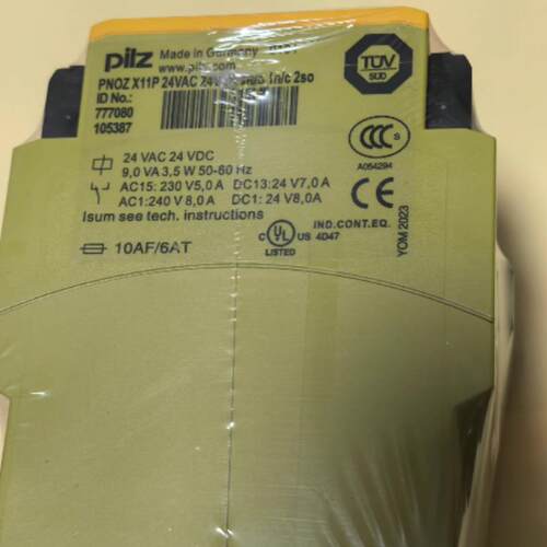 PILZ/皮尔兹777080PNOZX11P24VAC24VDC7n/o1n/c2so继电器