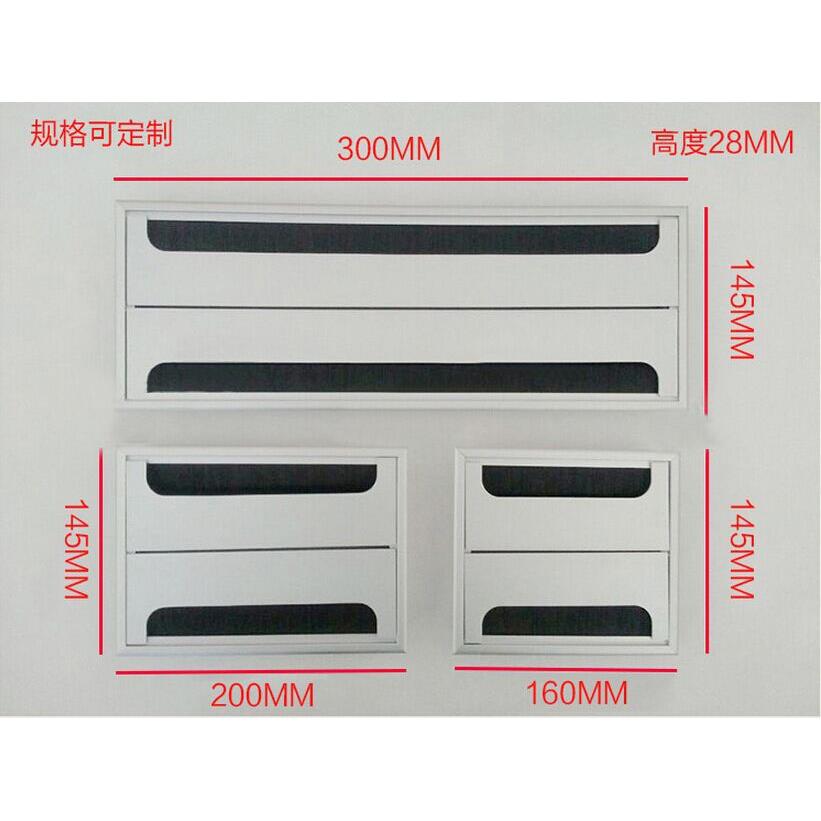 直销双开长方型铝合金线盒电脑台穿线孔孔盖带毛刷穿线盒图片