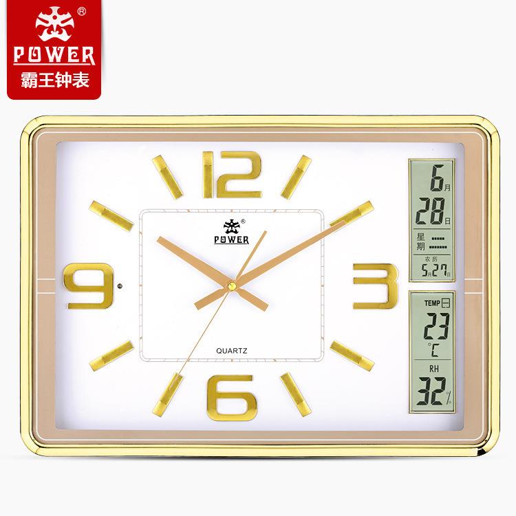 霸王POWER现代时尚LCD液晶20英寸大号客厅挂钟PW0556
