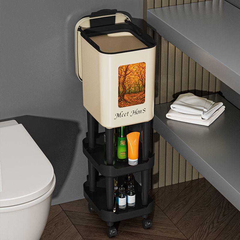 免弯腰高脚垃圾桶高颜值新款按压大容量带轮可移动厨房卫生间带盖