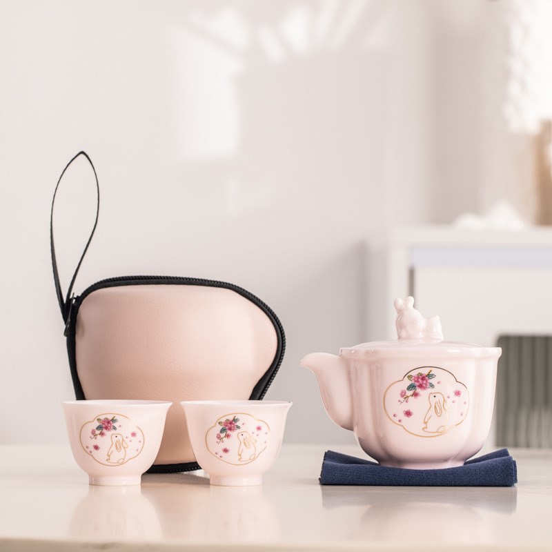 陶礼便携式旅行茶具小套装户外游包随身功夫泡茶壶茶杯快客杯