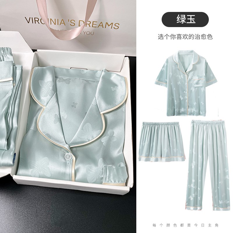 母亲节礼物送妈妈实用丝绸睡衣带胸垫女士生日礼品婆婆长辈礼盒