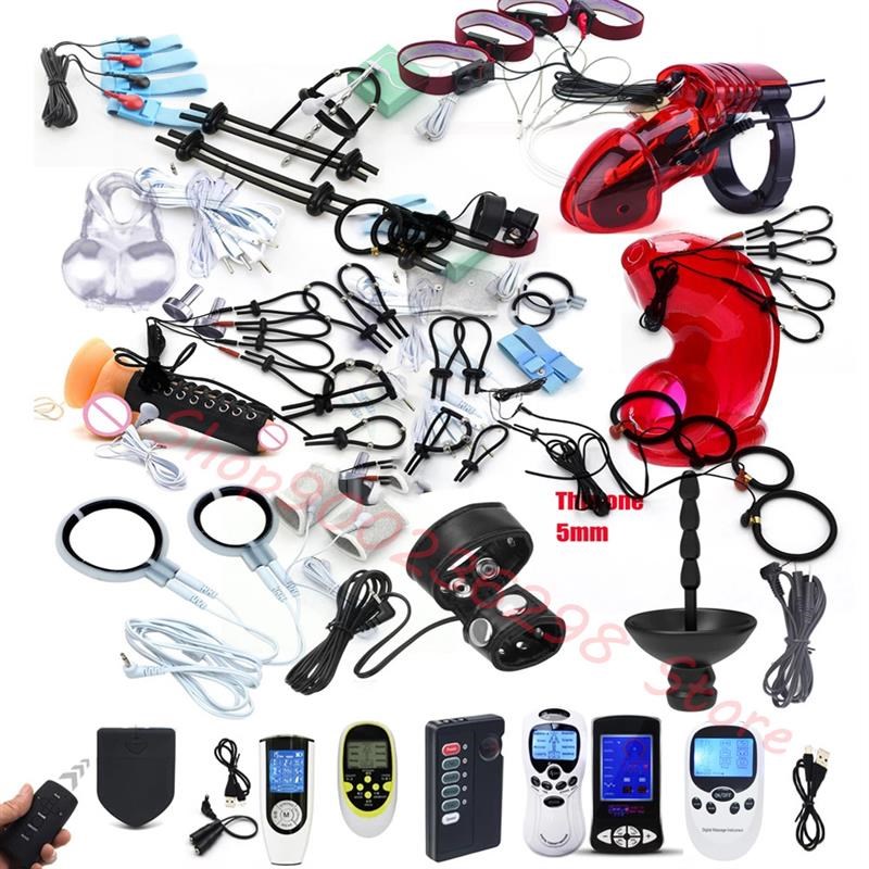 E-stim Penis Ring,Glans Testicle Loops Massage,Electric Shoc