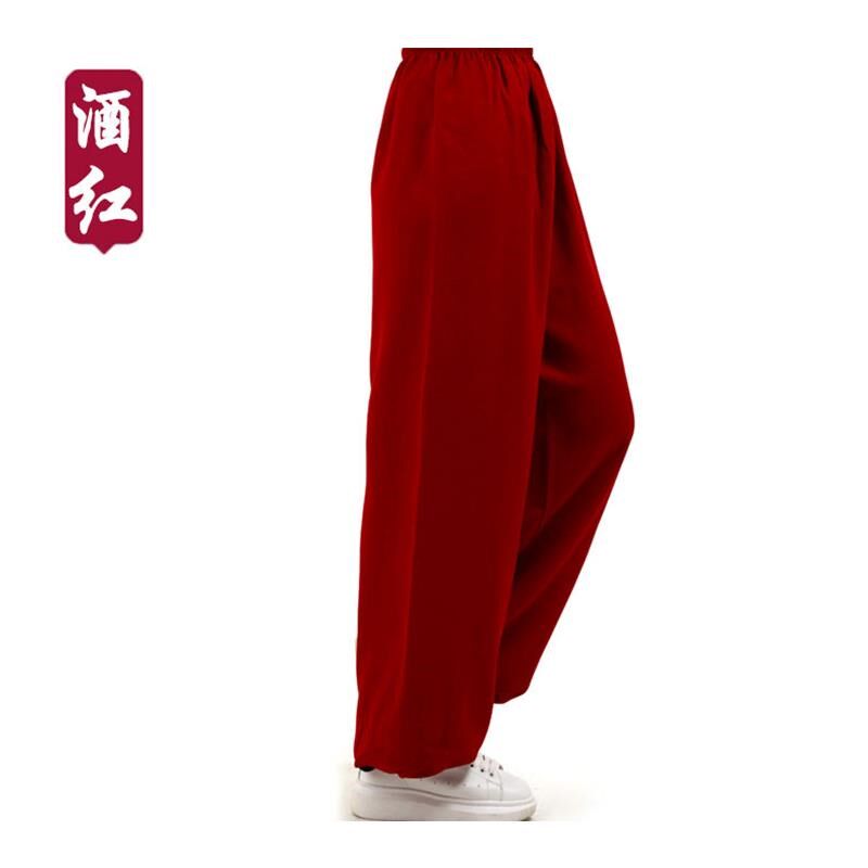 太极裤女男款新款2025灯笼裤太极服夏季透气棉麻武术练功裤八段锦