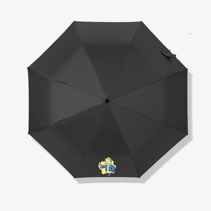 Fallout辐射4游戏周边便携两用伞晴雨伞黑色自动防晒折叠伞太阳伞