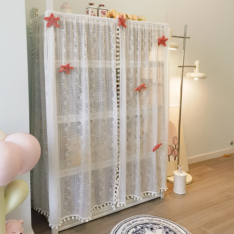 速发海星白纱装饰帘子遮挡帘衣柜遮丑帘厨房窗帘半遮光衣柜全封闭