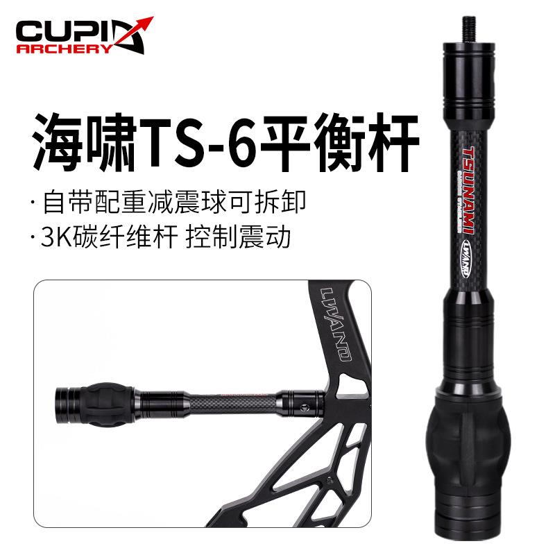新款海啸TS-6自带减震配重平衡杆3K碳纤维材弓箭器材可供