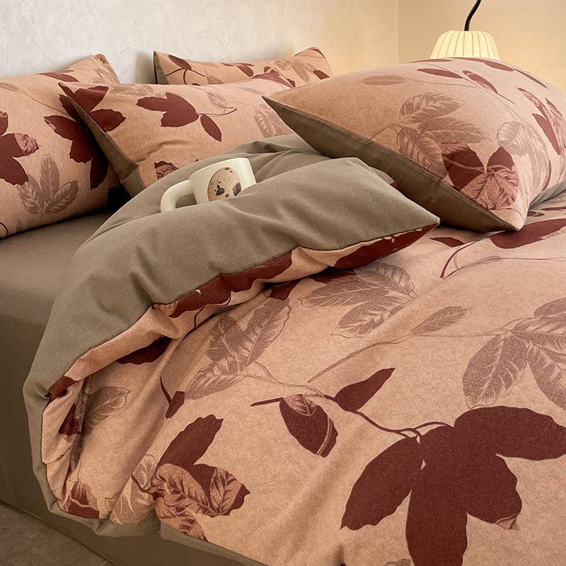 新款加厚全棉磨毛四件套床上用品100纯棉冬季保暖床单被套床笠款4