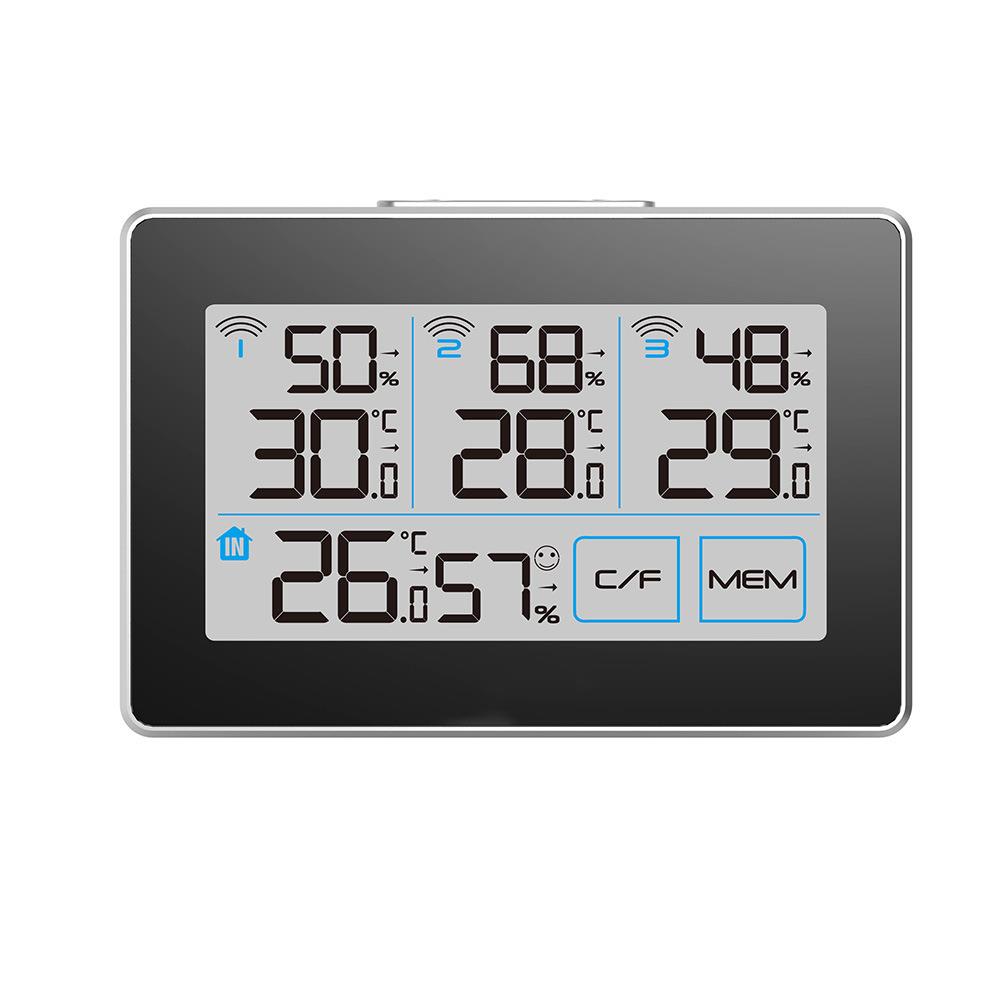 现货气象钟触屏智能室内外温湿度计电子数字显示温度湿度