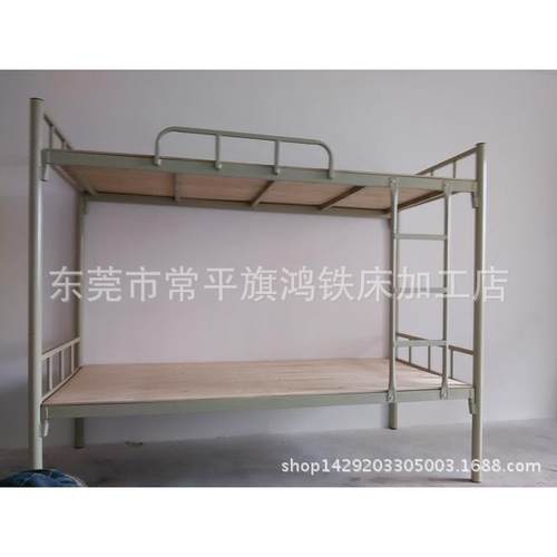 惠州双层铁床50圆管床员工宿舍单人双层铁架床铁床配床板
