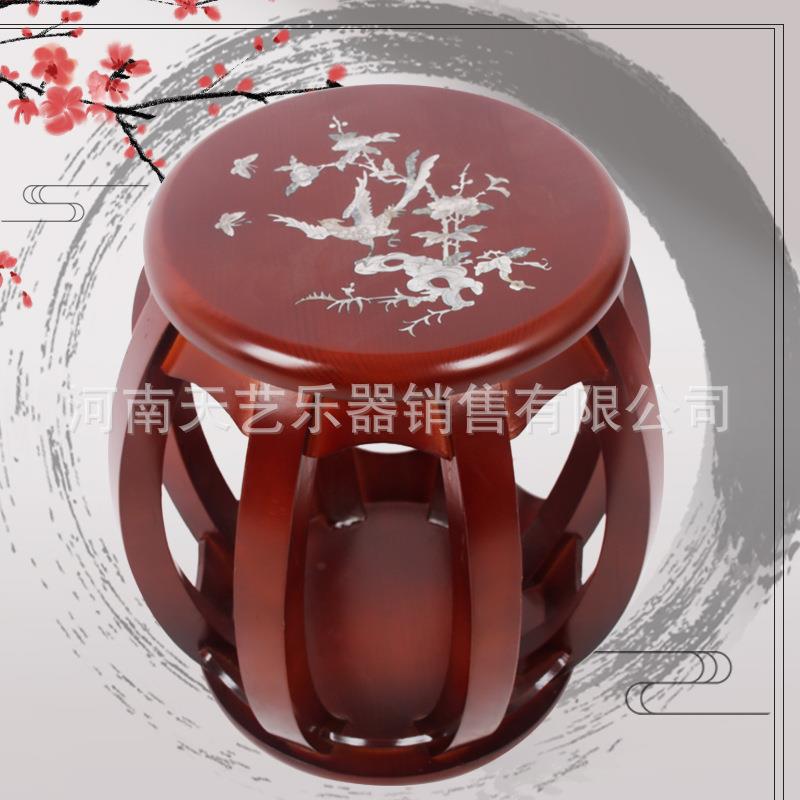 古筝圆凳古筝凳子实木古筝圆凳素面款海棠色古筝琴凳结实耐用