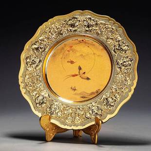 中式纪念盘定制金属奖牌公司表彰校庆同学会奖碟锡盘直售