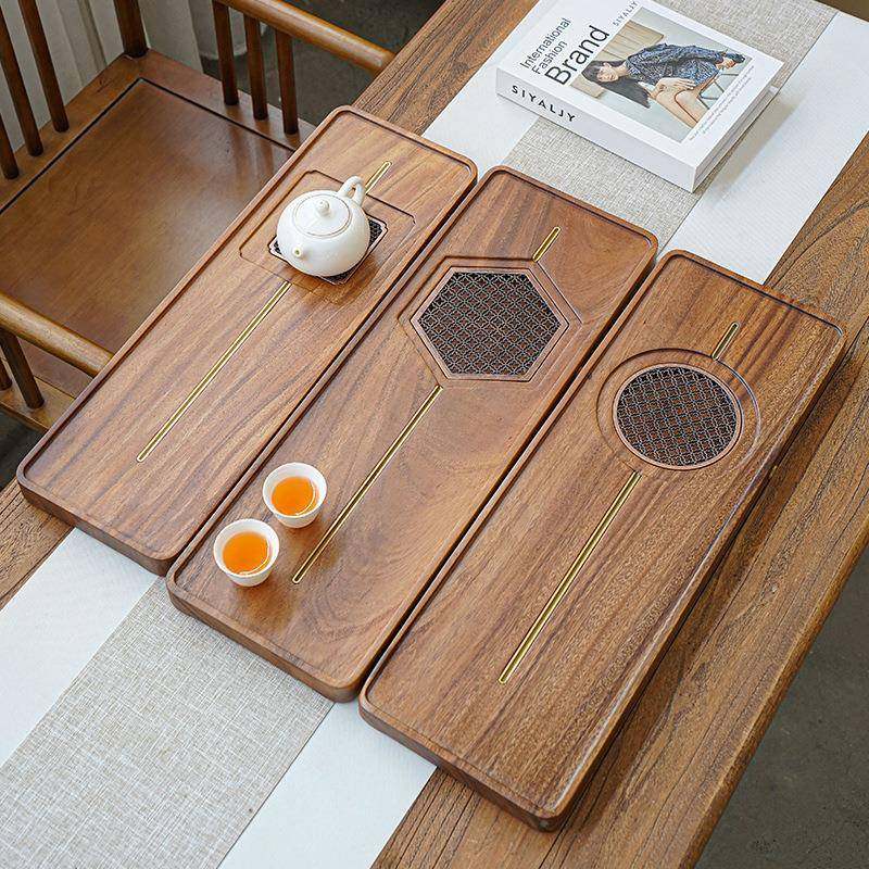 实木长方形木制茶盘小型茶台家用现代简约茶海储水排水干泡台茶盘