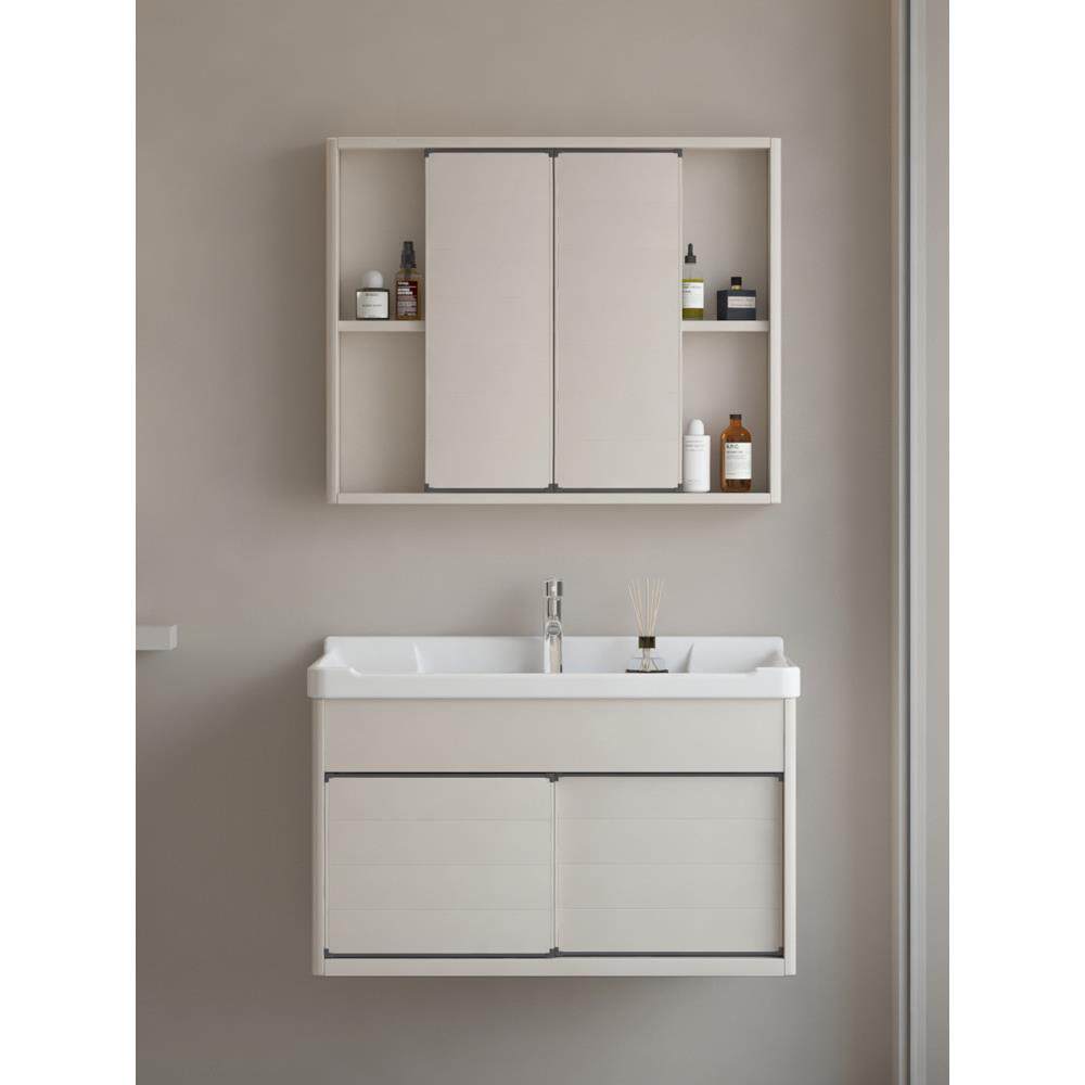 推拉门浴室柜隐藏式洗手池脸盆柜组合挂墙式洗漱台卫生间风水镜柜