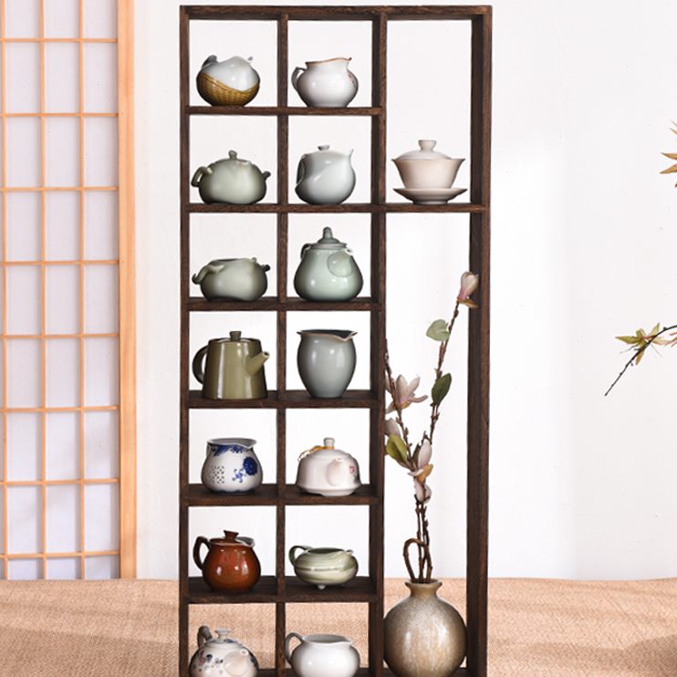博古架壁挂式茶杯架架实木多宝格置物架多功能组合摆件子茶具茶壶