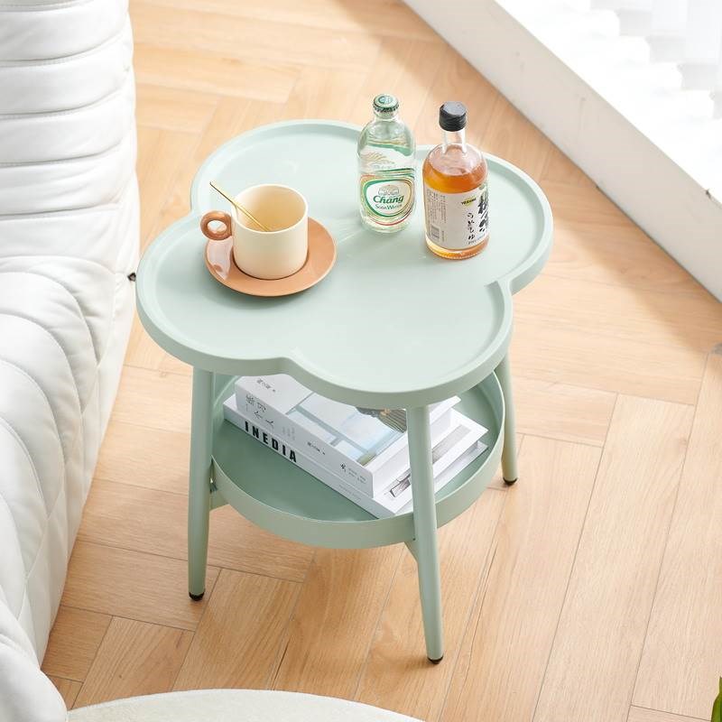 奶油风小茶几家用客厅沙发边几卧室床头小桌简约现代阳台收纳角1