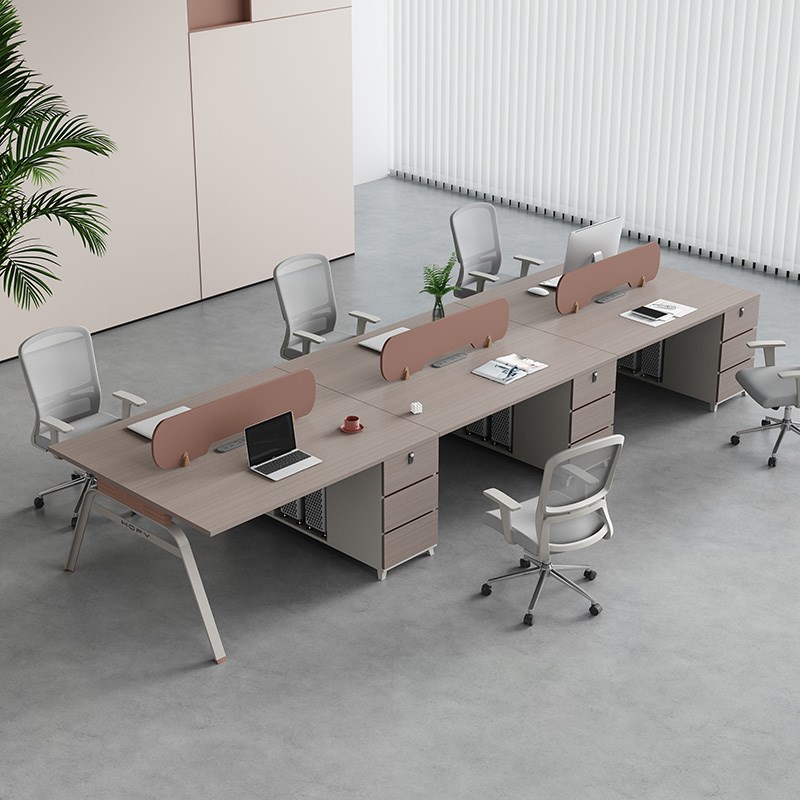 职员办公桌现代简约面对面员工桌办公室工位办公桌椅组合4/6人位