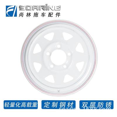 拖车钢轮15寸16寸拖挂房车钢圈轮毂5/6孔，汽车越野游艇拖车