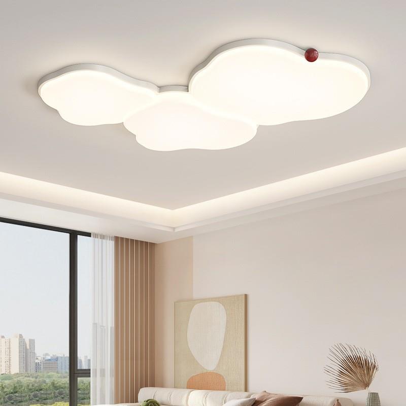 吸顶灯卧室现代简约奶油风客厅卧室创意波浪全光谱护眼LED灯具
