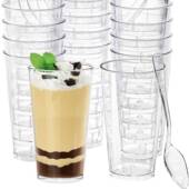 名誉迷你甜点杯带勺子90ml圆形高塑料适用于芭菲开胃菜自助餐