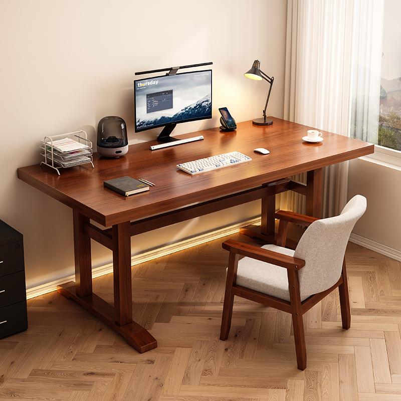全实木书桌小户型家用电脑桌卧室学生写字桌长方形现代简约办公桌