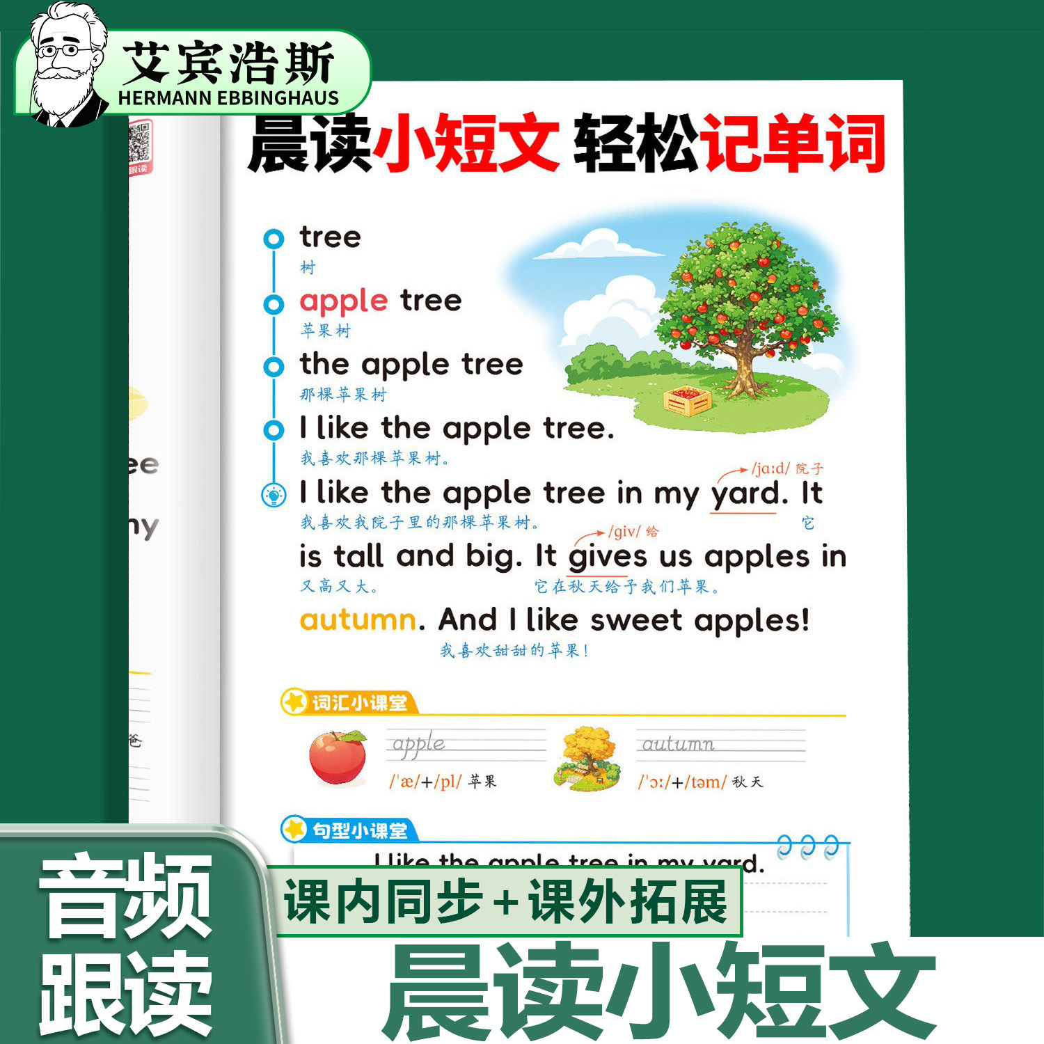 艾宾浩斯 小学英语每日晨读美文短文零基础阅读记单词英语记背汇总表三四五六年级上下册词汇短语句型速记手册记忆本背诵大全神器
