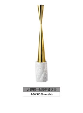 简约后现代金属烛台大理石摆件餐厅客厅台面样板房间软装家居饰品