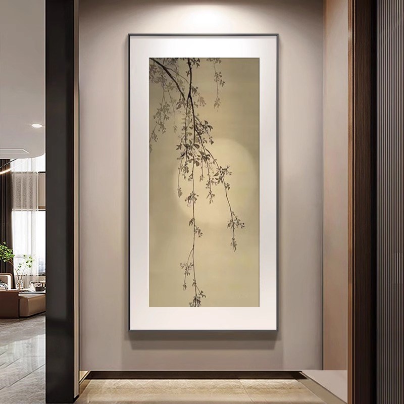 中式宋氏美学侘寂竹子挂画客厅玄关装饰画中古走廊过道背景墙壁画