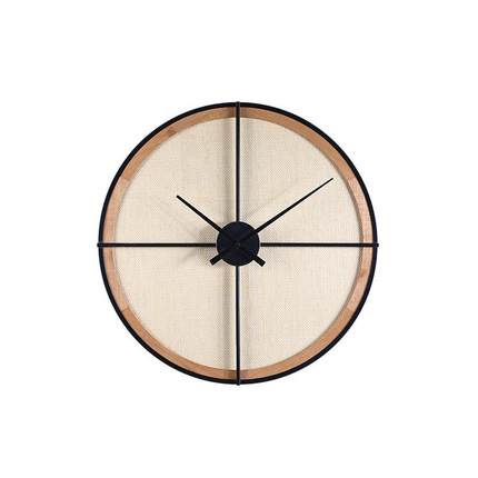 北欧田园风家用客厅壁挂钟表创意藤编织木质静音挂钟wallclock
