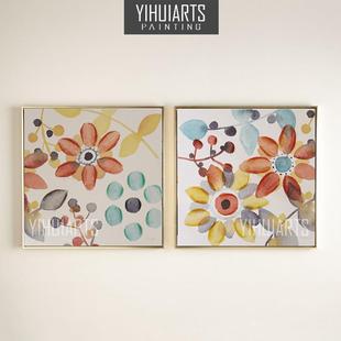 亿辉花卉油画手绘餐厅装饰组合挂画现代简约客厅无框画纯手工画