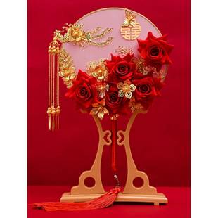 店铺场景布置陈列设 风格 金店珠宝店橱窗装 饰道具团扇摆件展示中式