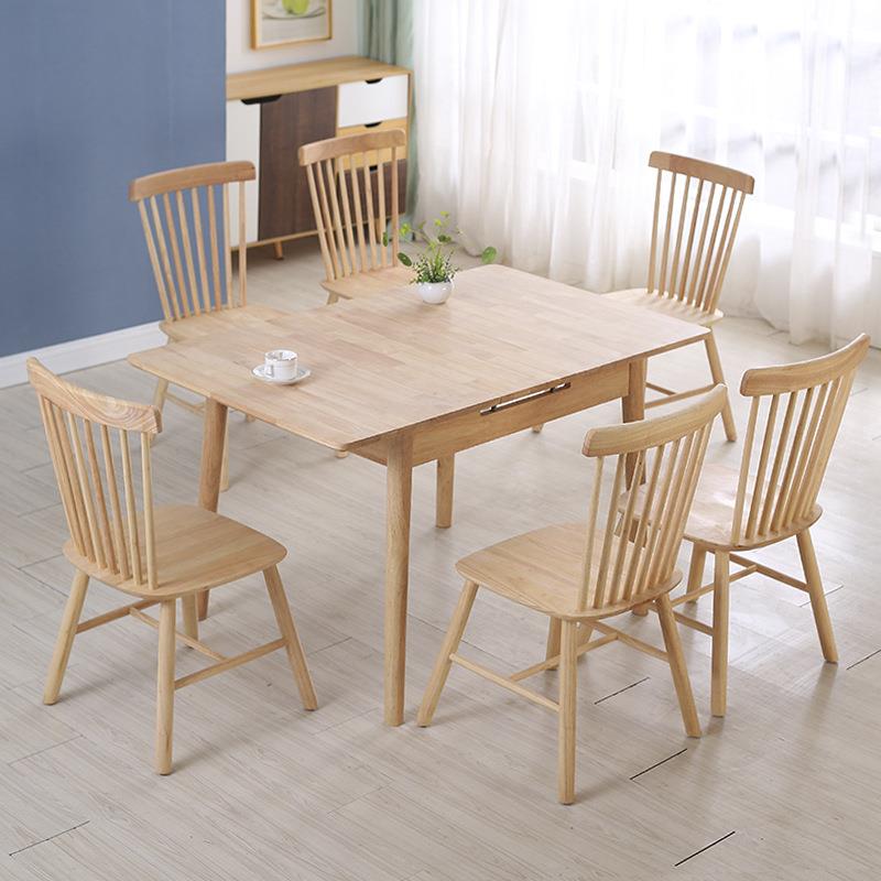 实木餐桌椅组合现代简约工厂餐厅吃饭桌子家用客厅小户型吃饭桌子