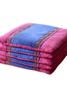 麂皮绒洗水棉芯椅垫坐垫罗汉床垫套飘窗垫沙发垫套布艺蓝色玫红椅